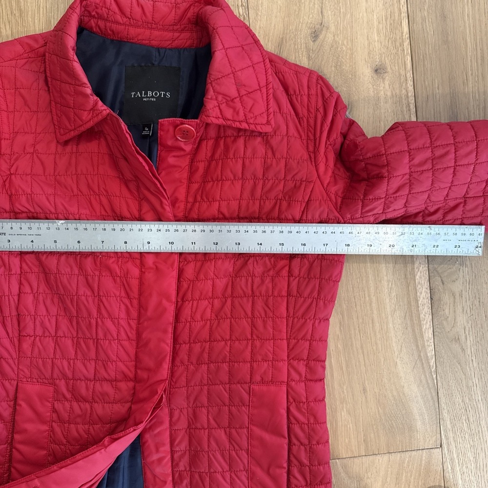 Talbots S P‎ red Quilted jacket Classic Chic Iconic Excellent Wow - Picture 6 of 8
